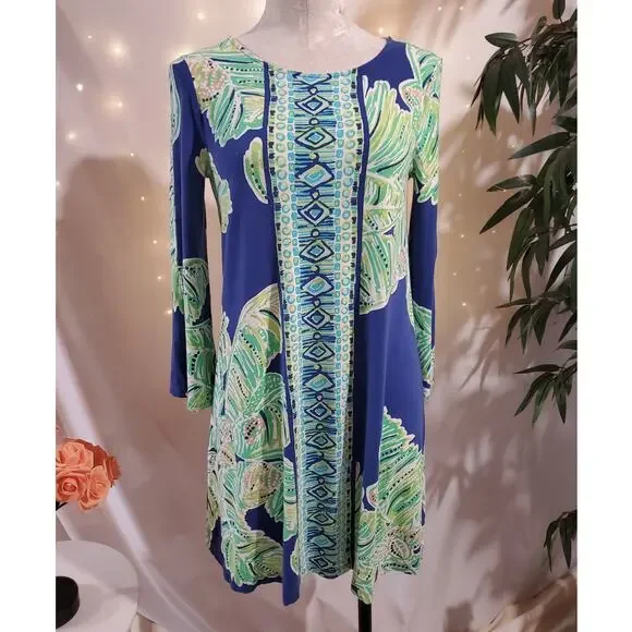 Lilly Pulitzer Latitude Adjustment Ophelia Jersey Swing Dress Size S Tropical - Picture 1 of 10